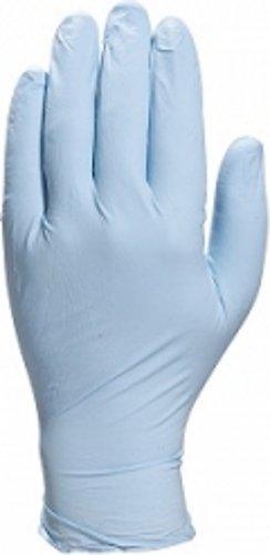 Γάντια λάτεξ μπλε χωρίς πούδρα κατάλληλα για τρόφιμα πακέτο 100 τεμαχίων